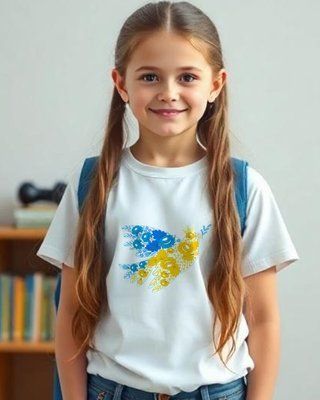 Дитяча футболка з патріотичною пташкою 13.. фото